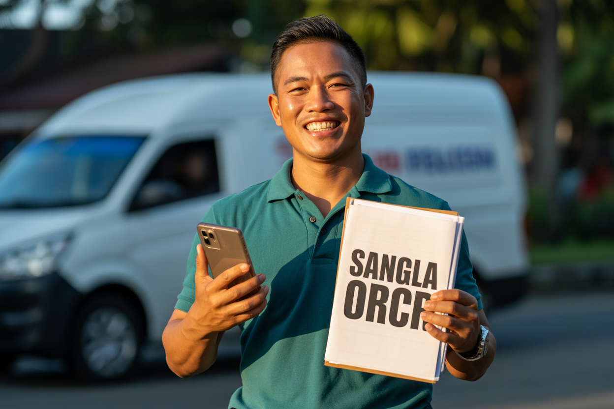 A person showing Sangla ORCR.